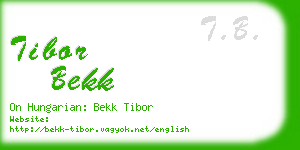 tibor bekk business card